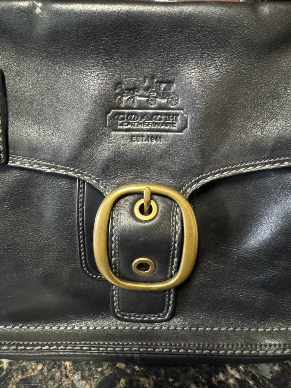 Coach Legacy Bleecker Leather Tote 11420 Black Tattersall Y2K Bag